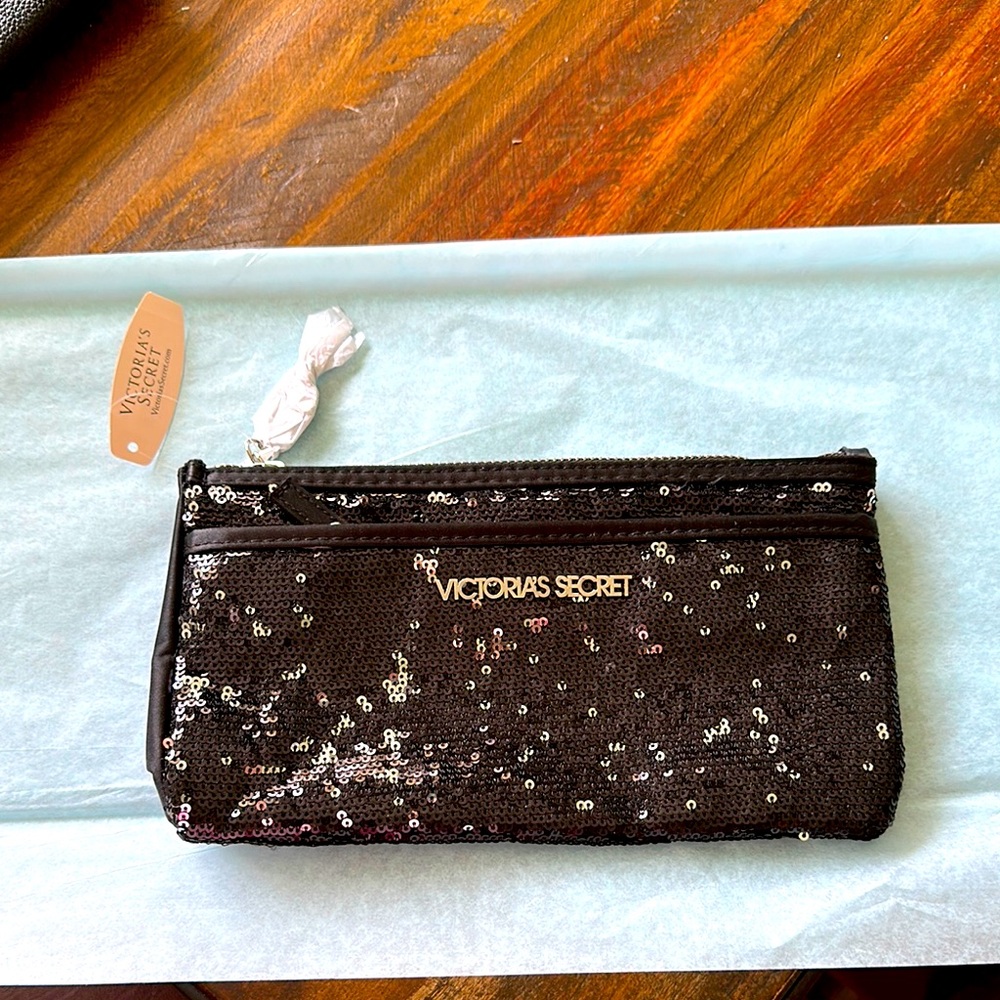 Victoria's Secret Sparkling Black Sequin Wristlet